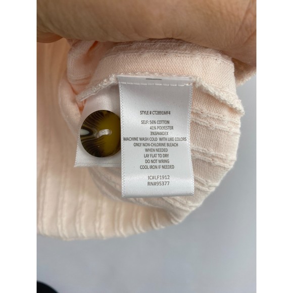 Sanctuary NWT Aiden Button Up Top Pointelle Henley Long Sleeve Pink Small New - Picture 6 of 8